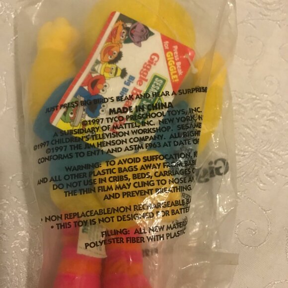 1997 Avon Sesame Street Big Bird Bean Pal 8" Tall New in polybag  No Sounds - Picture 2 of 5